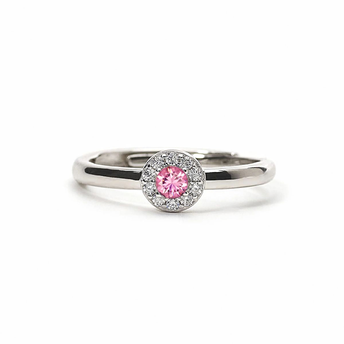 Anello a Fiore con Pietra Rosa