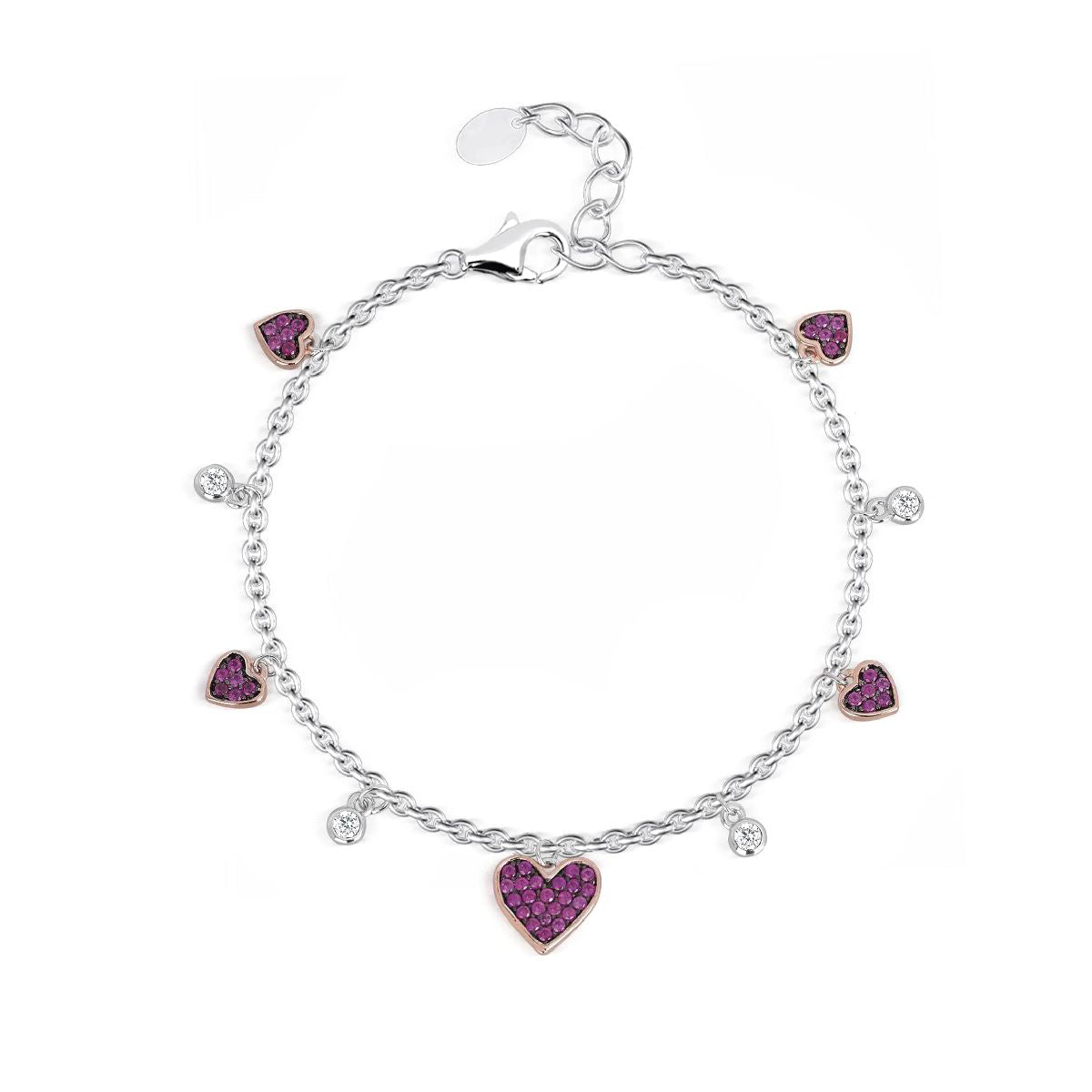 Bracciale con cuori pendenti