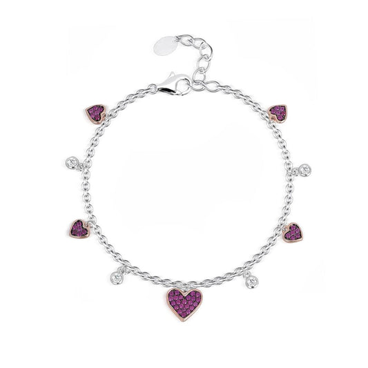 Bracciale con cuori pendenti