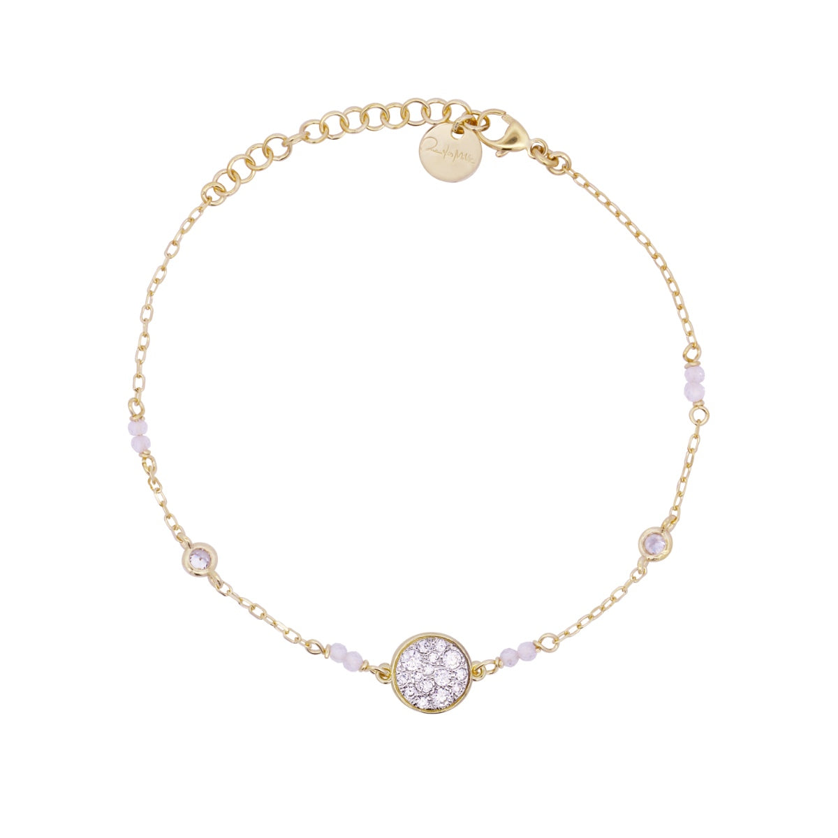 Bracciale placcato oro giallo con cerchio pavé bianco - STARDUST TEN Rue des Mille