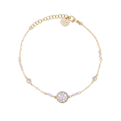 Bracciale placcato oro giallo con cerchio pavé bianco - STARDUST TEN Rue des Mille