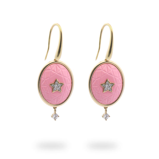 Orecchini a monachella Ovale Rosa Berry - BON BON Rue des Mille | ORZ-025 M3 R AU