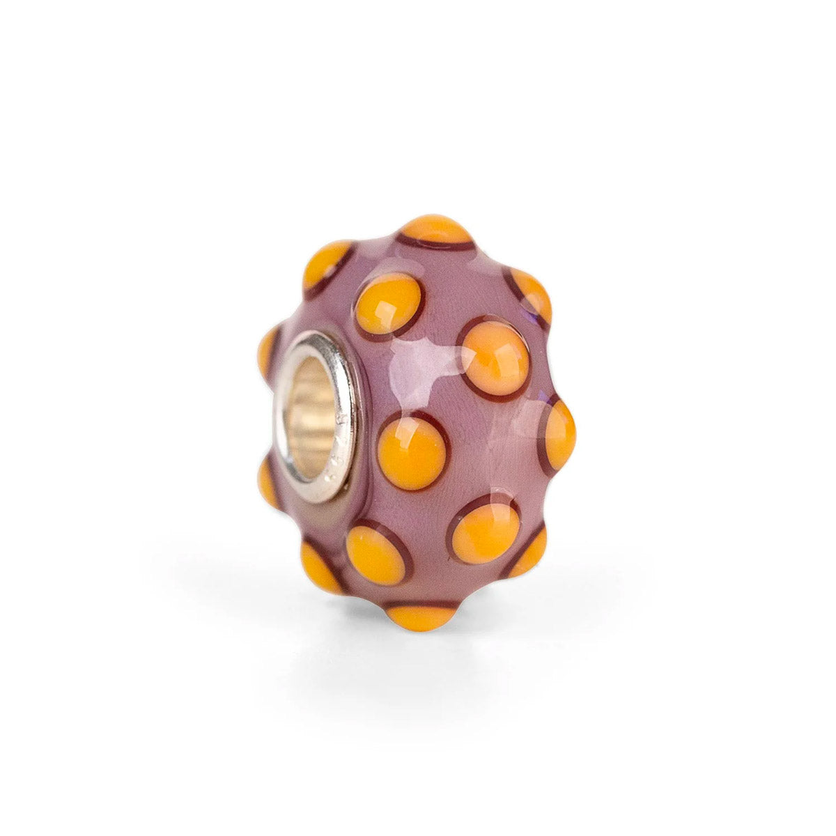 Pois Sorpresa Trollbeads| Beads in Vetro Rosa con Pois Arancio | TGLBE-20140